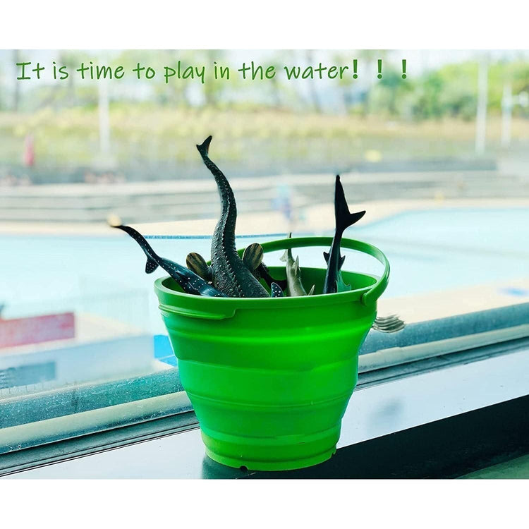 7 Litre Foldable Collapsible Silicone Bucket for Home/Hiking/Camping/Fishing - Green - Magdasmall