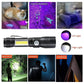 7 Modes Waterproof Rechargeable UV Light Flashlight Torch for Camping - Magdasmall