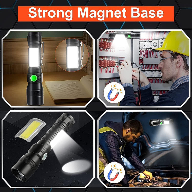7 Modes Waterproof Rechargeable UV Light Flashlight Torch for Camping - Magdasmall