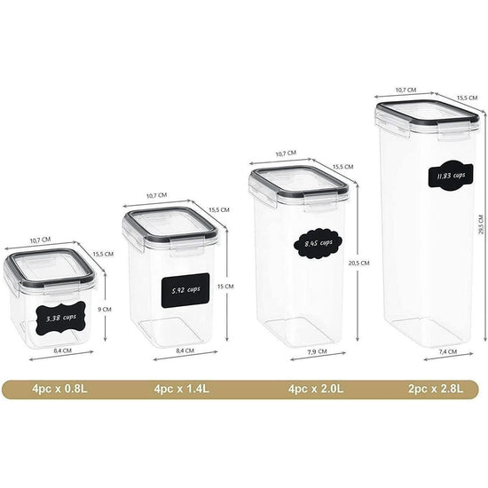 7 Pieces Plastic BPA Free Food Storage Containers for Kitchen (Black) - Magdasmall