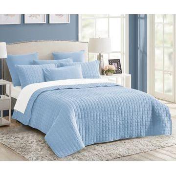 7 piece vintage stone wash comforter set queen blue - Magdasmall
