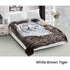 800GSM Luxury Reversible Animal Mink Blanket Queen 200 x 240 cm White Brown Tiger - Magdasmall
