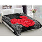 800GSM Luxury Reversible Mink Blanket Red Floral Queen 200 x 240 cm - Magdasmall