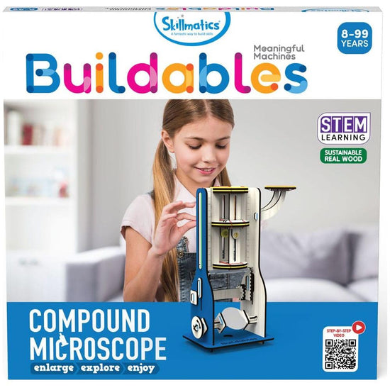 Skillmatics Buildables Compound Microscope - Kids Build This to Learn Refraction, Magnification and Magic of Lenses