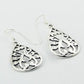 925 Slver Curved Ajoure Drop Earrings