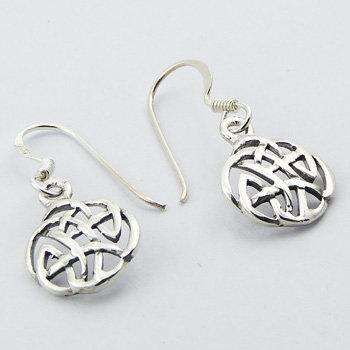 925 Silver Celtic Knot Round Openwork Danglers
