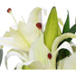 Premium Faux White Lily in Glass Vase (Tiger Lily Bouquet With Eucalyptus)