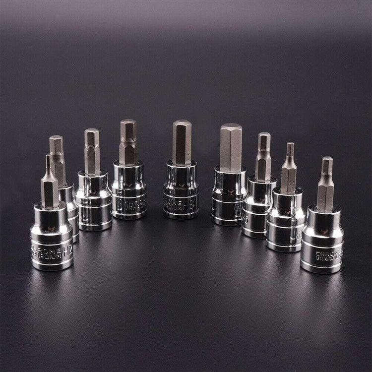 9pcs Allen Key Sockets Hex Bit Socket Set 3/8" Drive Drill Metric Tools 2-10mm - Magdasmall