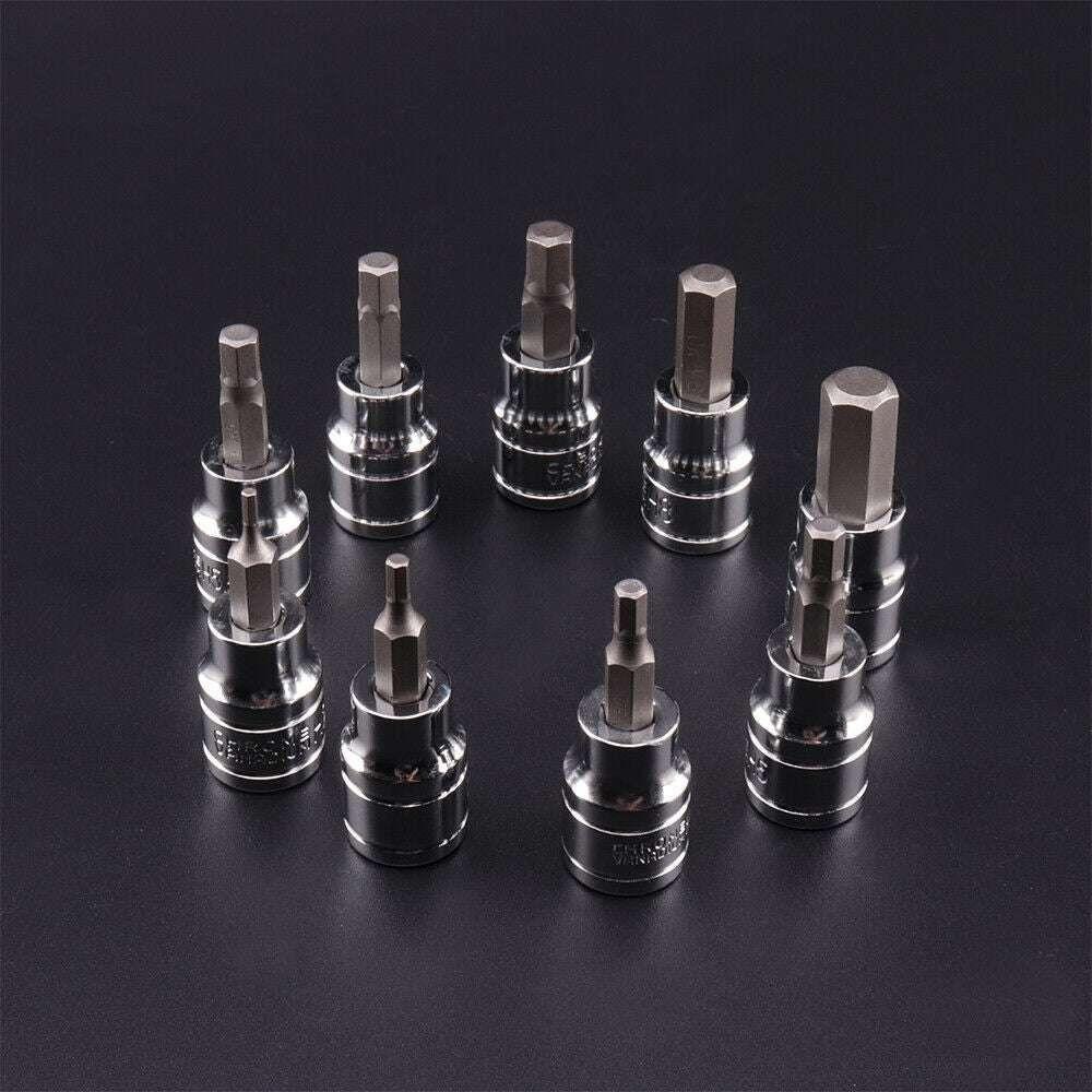 9pcs Allen Key Sockets Hex Bit Socket Set 3/8" Drive Drill Metric Tools 2-10mm - Magdasmall