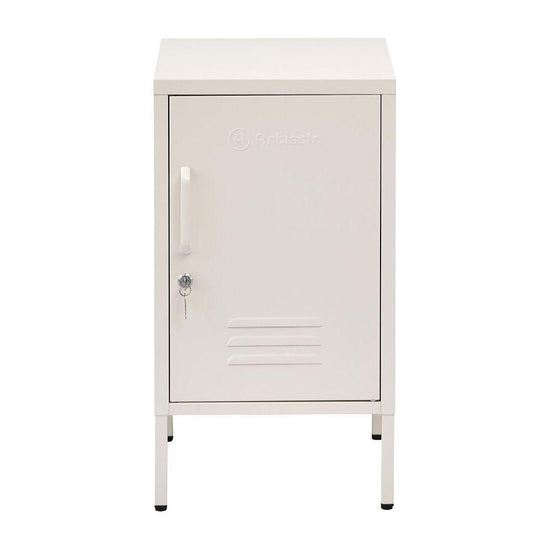 ArtissIn Bedside Table Metal Cabinet - MINI White