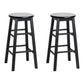 Artiss 2x Bar Stools Round Chairs Wooden Black