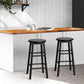 Artiss 2x Bar Stools Round Chairs Wooden Black