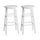 Artiss 2x Bar Stools Round Chairs Wooden White