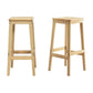 Artiss 2x Bar Stools Rubber Wood Stool Counter Chair Rattan Barstools Kitchen