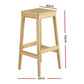 Artiss 2x Bar Stools Rubber Wood Stool Counter Chair Rattan Barstools Kitchen