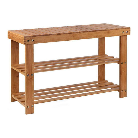 Artiss Bamboo Shoe Rack Wooden Seat Bench Organiser Shelf Stool