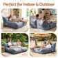 Artiss Outdoor Bean Bag Chair Cover (No Filler) 2 Seater Beanbag Lounge Sofacover Adults Splash-Proof Large Bean Bag Cover for Patio Poolside Relaxing Indoor, Grey