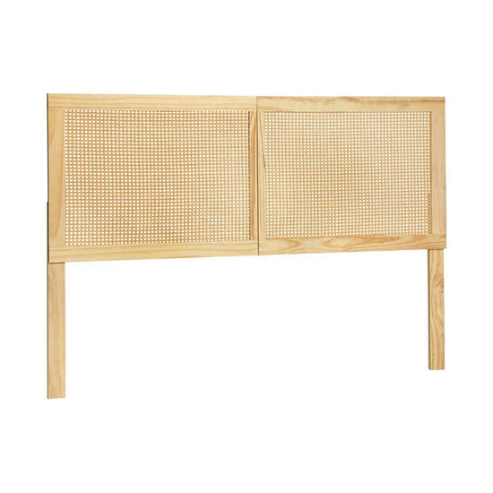 Artiss Bed Head Headboard Double Rattan - RIBO Pine