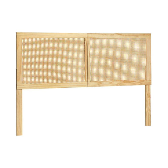 Artiss Bed Head Headboard Queen Rattan - RIBO Pine