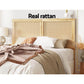 Artiss Bed Head Headboard Queen Rattan - RIBO Pine