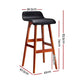 Artiss 2x Bar Stools Wooden Stool Black