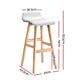 Artiss 2x Bar Stools Wooden Stool White