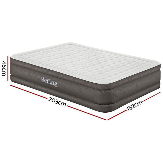 Bestway Air Mattress Queen Inflatable Bed 46cm Airbed Grey