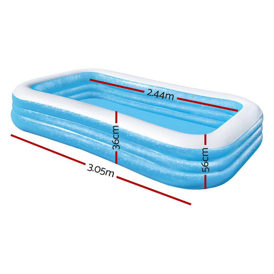 Bestway Kids Pool 305x183x56cm Inflatable Above Ground Swimming Pools 1161L