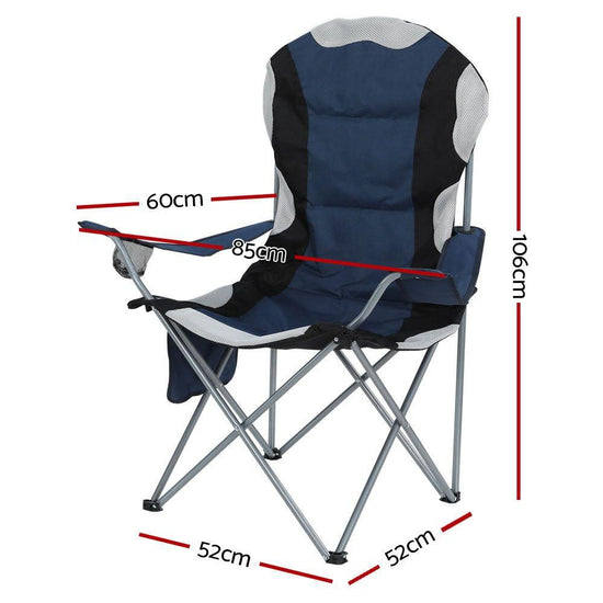 Weisshorn Camping Folding Chair Portable Outdoor Hiking Fishing Picnic Navy 2pcs