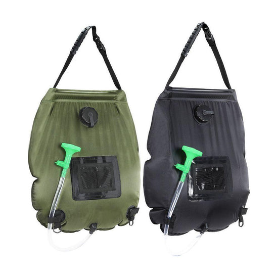 Weisshorn Camping Shower Bag 20L Set of 2 Portable Green Black