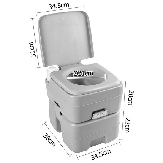 Weisshorn 20L Portable Camping Toilet Outdoor Flush Potty Boating With Bag