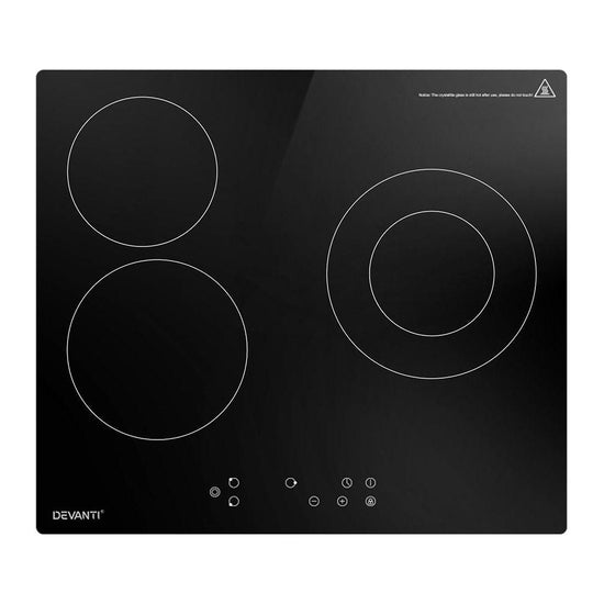 Devanti Electric Ceramic Cooktop 60cm Kitchen Cooker 4 Burner Hob Touch Control 5200W