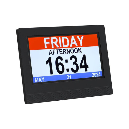 Artiss 7" Digital Day Clock Calendar Alarm Black