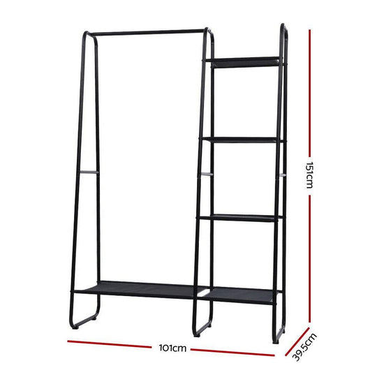 Artiss Clothes Rack Coat Stand 150cm Hanger Closet Black