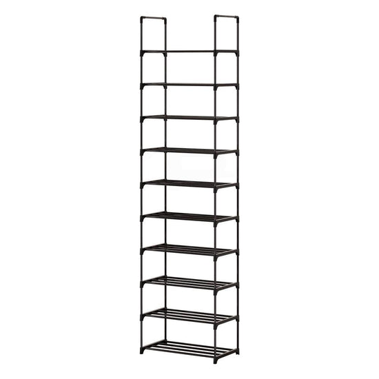 Artiss Shoe Rack Shoe Storage Shelf 10-tier 20 Pairs DIY Stackable Black Metal