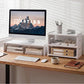Artiss Monitor Stand and 3-Tier Desk Organiser 2-in-1 Modular Computer Monitor Riser PVC Desktop Shelf Holds 20kg for Office Students Gaming