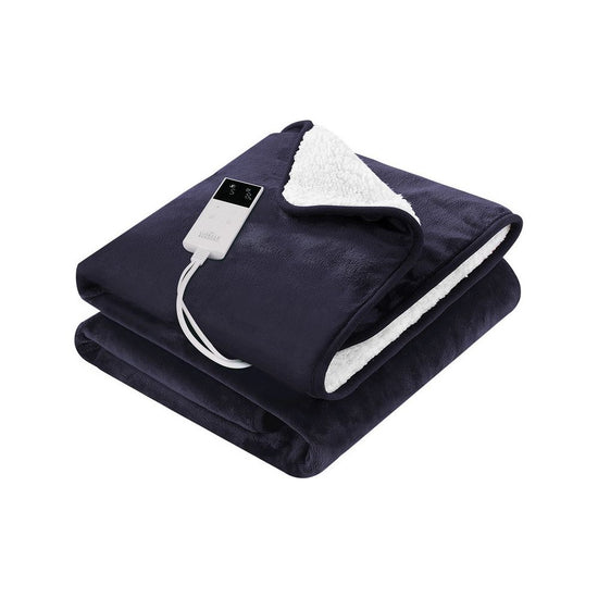 Giselle Electric Throw Rug Heated Blanket Fleece Charcoal