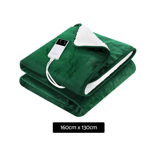 Giselle Electric Throw Rug Heated Blanket Double Sided Green