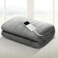 Giselle Bedding Heated Electric Throw Rug Fleece Sunggle Blanket Washable Silver