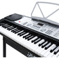 Alpha 61 Keys Electronic Piano Keyboard Digital Electric w/ Stand Beginner Silver