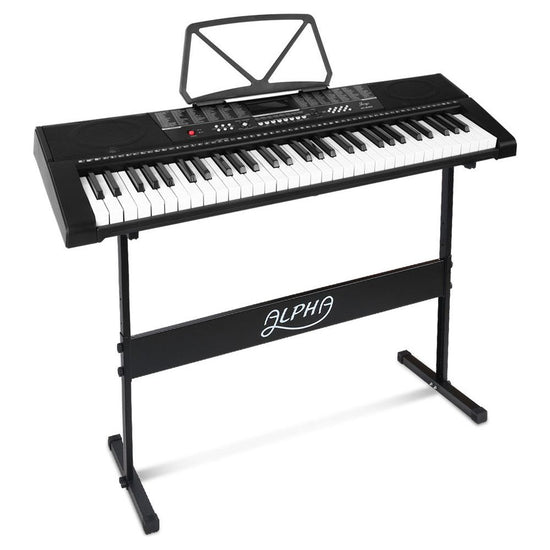 Alpha 61 Keys Electronic Piano Keyboard Digital Electric w/ Stand Sound Speaker