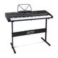 Alpha 61 Keys Electronic Piano Keyboard Digital Electric w/ Stand Lighted Black