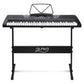 Alpha 61 Keys Electronic Piano Keyboard Digital Electric w/ Stand Lighted Black