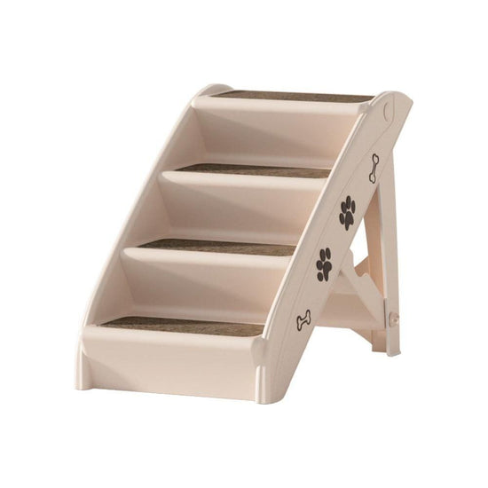 i.Pet Dog Ramp Steps For Bed Sofa Car Pet Stairs Ladder Portable Foldable Beige