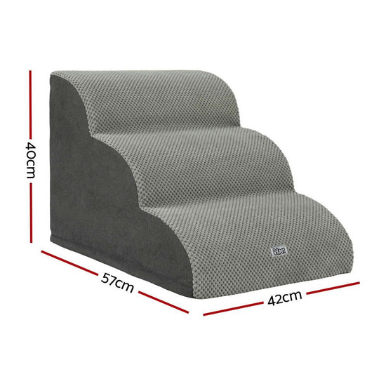 i.Pet Dog Ramp Steps Foam 3 Tier Pet Stairs For Bed Sofa Car Portable Indoor