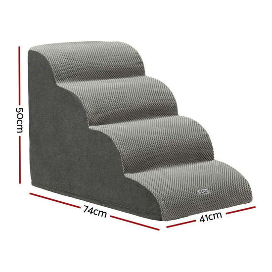 i.Pet Dog Ramp Steps Foam 4 Tier Pet Stairs For Bed Sofa Car Portable Indoor