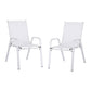 Gardeon 2PC Outdoor Dining Chairs Stackable Lounge Chair Patio Furniture White