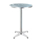 Gardeon Outdoor Bar Table Adjustable Aluminium Round 70/110cm