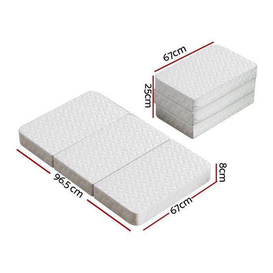 Giselle Bedding Foldable Mattress Folding Foam Cot Bed White