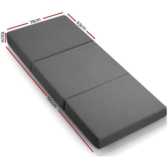Giselle Bedding Foldable Mattress Folding Foam Bed Single Grey